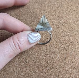 Sterling and Quartz Prism Ring